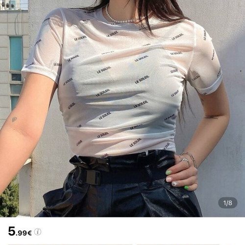 White sheer t-shirt new, size M