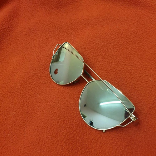 Cat eye sunglasses mirror in silver and rose gold