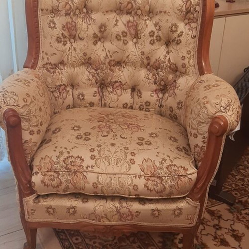 Solid wood living room set like new, Ludoviko style with sofa and tables