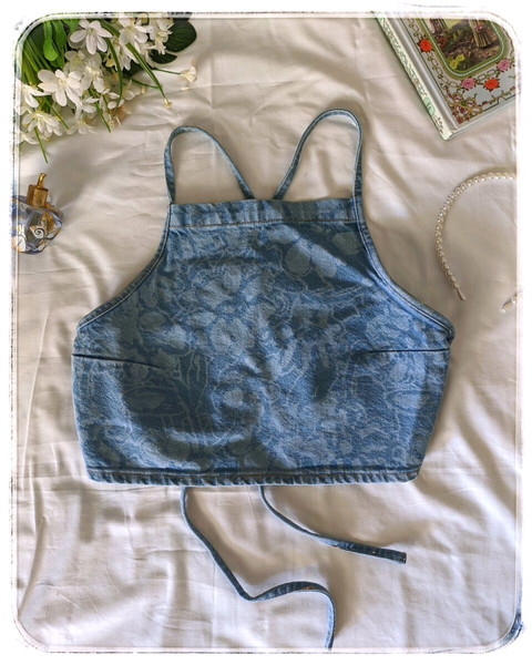 Cute Denim Crop Top Summer Τοπακι