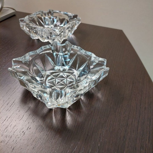 Crystal vintage ashtrays like new, set of 2