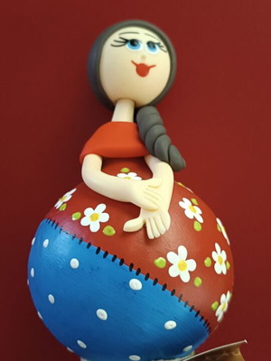 Water Gourd Doll handpainted Terra Brasil