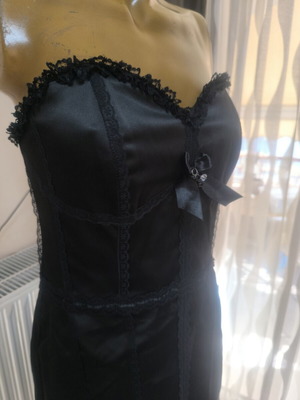 Pretty Woman black strapless satin dress medium, like new
