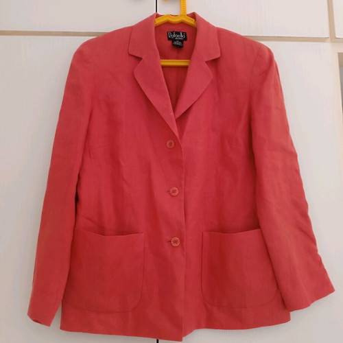 Linen jacket coral like new, size M