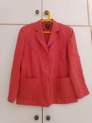 Linen jacket coral like new, size M