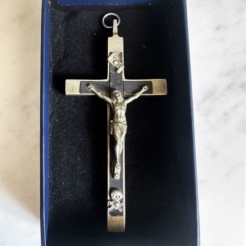 French Catholic Cross antique, used, circa 1900