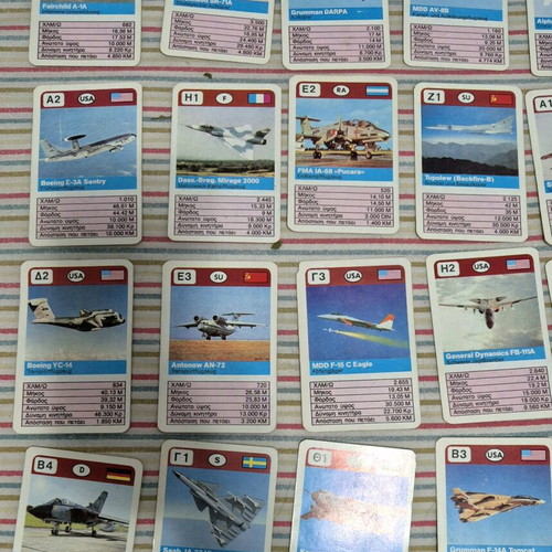 Superato Fighter Airplanes used, pack of 30 cards MIKA