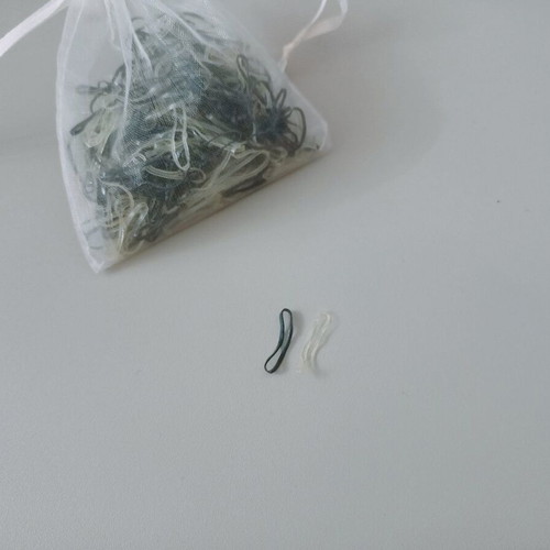 Disposable hair elastics black and transparent like new