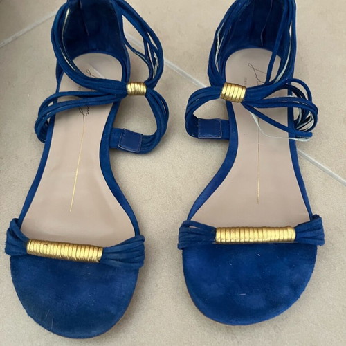 Blue electric leather sandal Lola Cruz size 37 like new