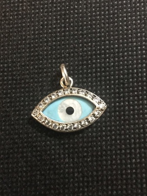 Silver double-sided eye with zircon new