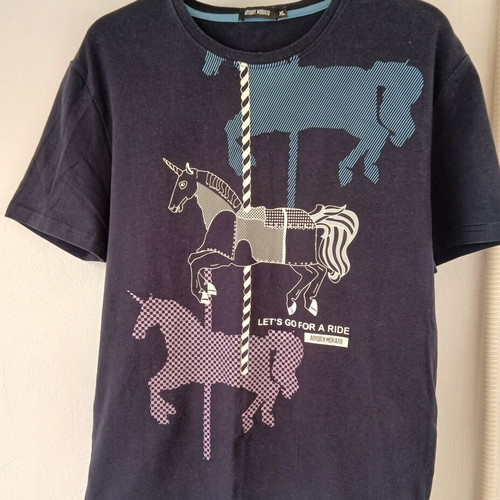 T shirt Antony Morato with unique print, like new, XL, dark blue