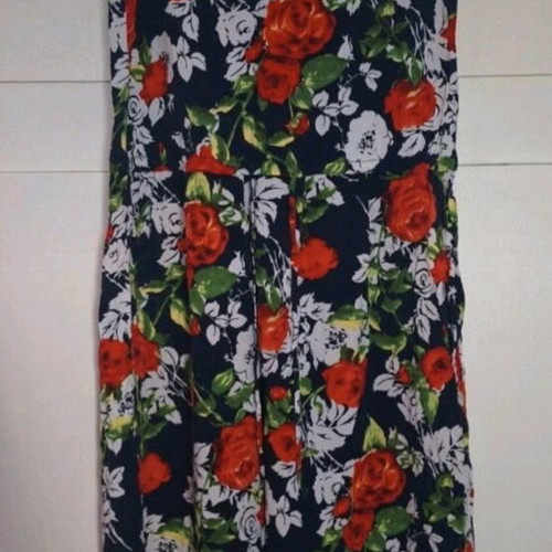 Floral dress ankle-length with side slits and adjustable belt like new
