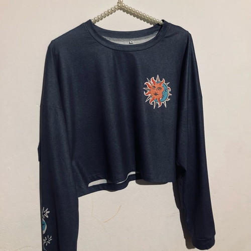 Sun & Moon crop top like new, blue, size M/L