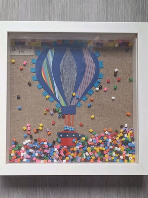Handmade hot air balloon frame like new for kids' room