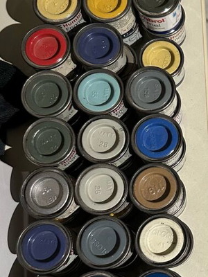 Humbrol enamel paint 14 ml, set of 77 pieces, new