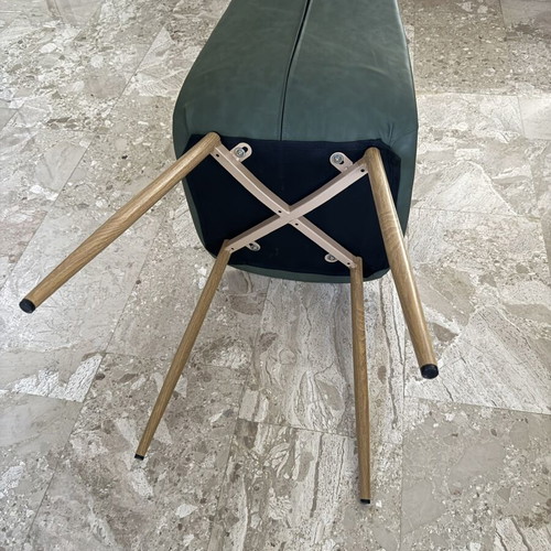 Chairs set of 4 green-gray leatherette like new