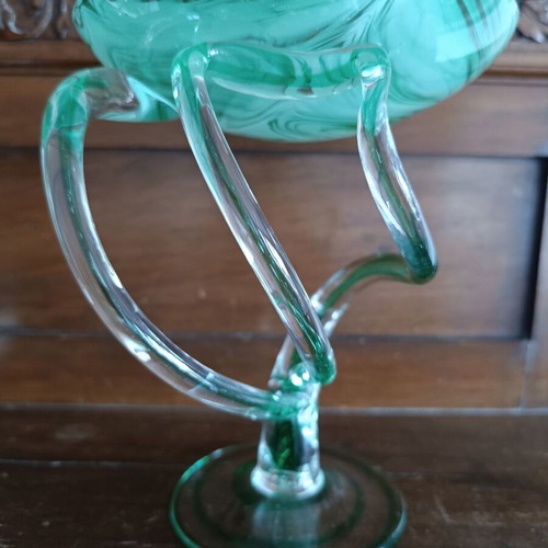 Vintage bonbonniere made of blown glass Krosno like new