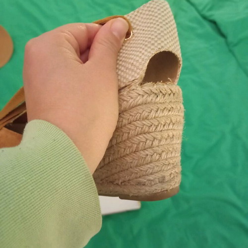 Espadrille platform sandals camel used size 38-38.5