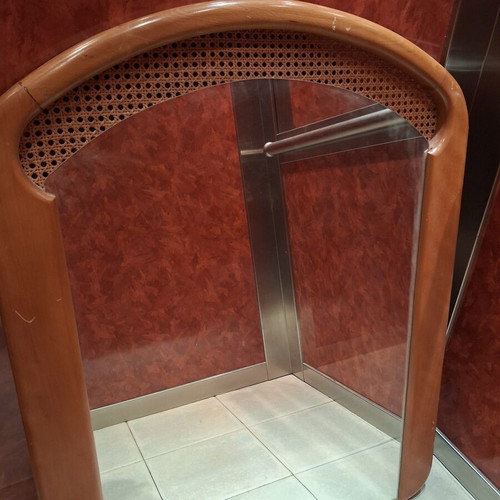 Mirror used with wood frame