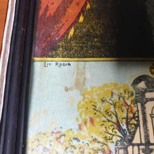Lithograph poster "Η εν Κρεμαστή Ρόδου, Θαυματουργός Παναγία η Καθολική" used