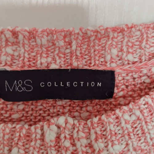 Marks & Spencer cotton sweater used in pink and white, sizes S M L