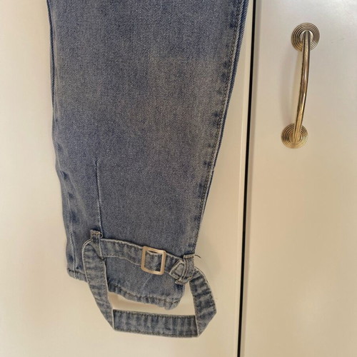 Denim jeans new with adjustable elastic, sizes S and M