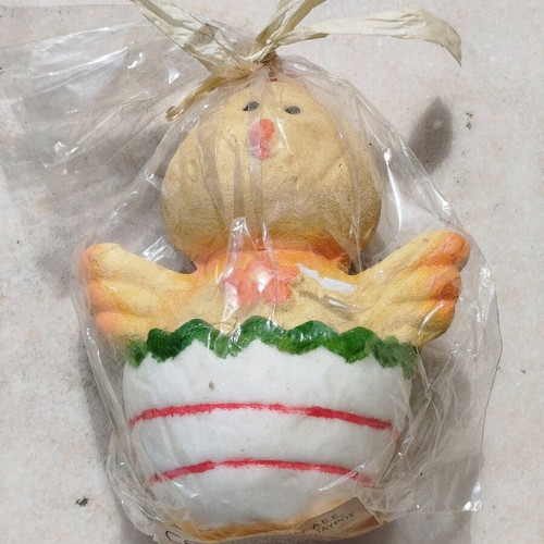 Candle bird in egg cup new for Easter table