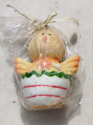 Candle bird in egg cup new for Easter table