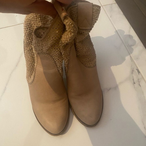 Petridis Shoes leather boots used, beige, size 38