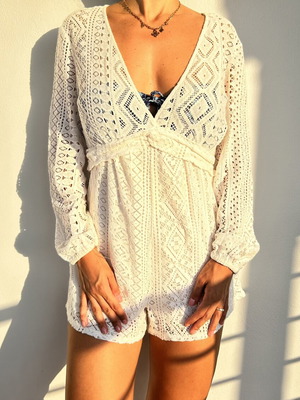 Oysho white women's romper swimsuit, size small
