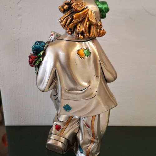 Vintage Bougelli Italian Sterling Silver Clown with Heart like New