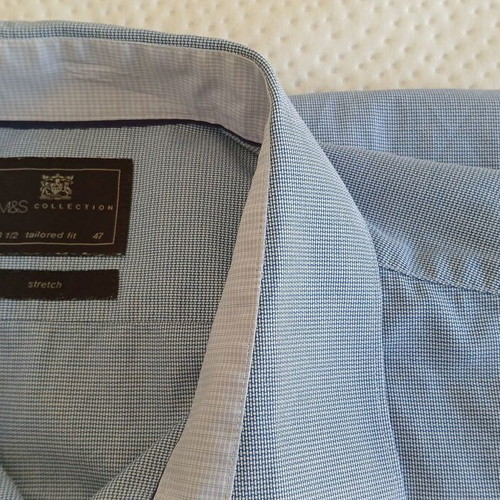 Marks & Spencer men's shirt used, 3XL, white and blue