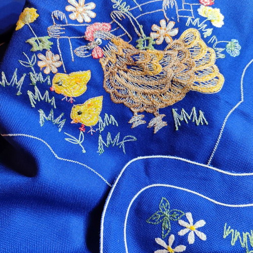 Blue Easter scarf like new, 85 x 85 cm