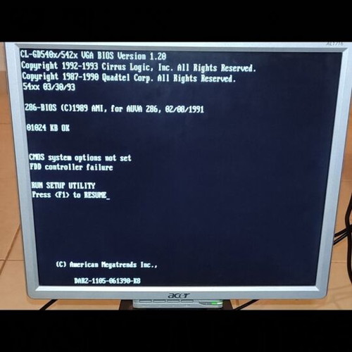 Acer 286 motherboard 16MHz 1MB RAM used