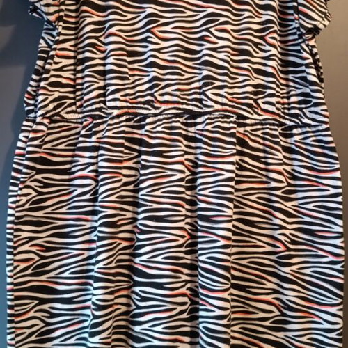 Janina Plus Size Summer Dress with Zebra Print and Cold-Shoulder
