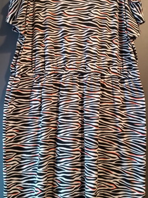 Janina Plus Size Summer Dress with Zebra Print and Cold-Shoulder