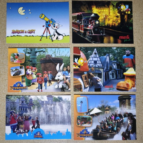 Children's postcards set of 6 like new, amusement park theme