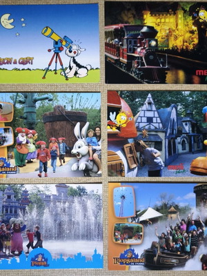 Children's postcards set of 6 like new, amusement park theme