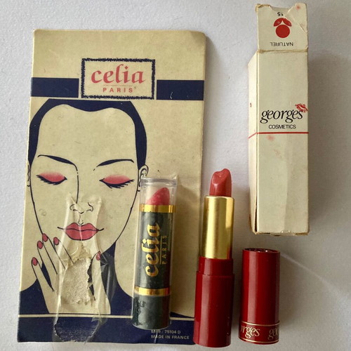 Vintage 1970s-80s lipsticks like new, set of 2