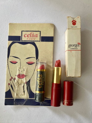 Vintage 1970s-80s lipsticks like new, set of 2