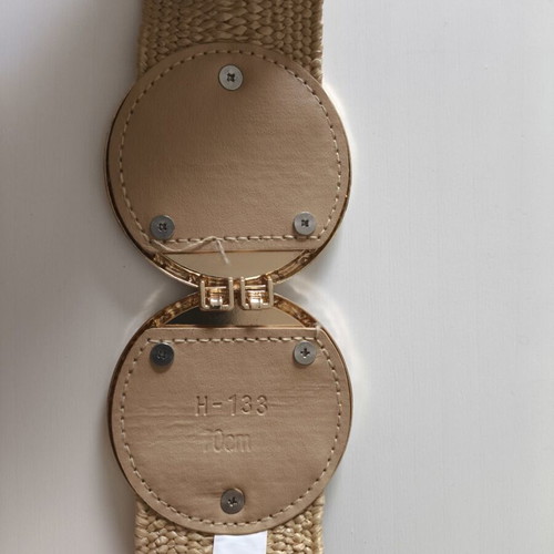 Elastic women's belt new, beige, 70 cm