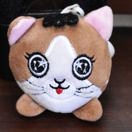 Soft cat keychain used, about 7 cm