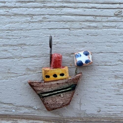 Handmade ceramic pendant, like new, multicolor