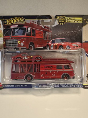 Hot Wheels Team Transport Ferrari 250 GTO κόκκινο και λευκό και Testarossa