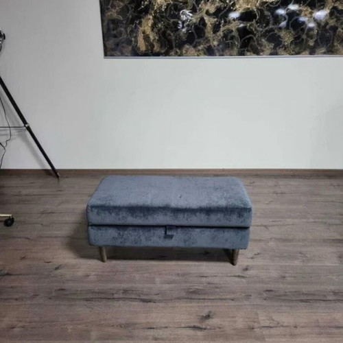 Large gray fabric stool with storage function new