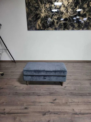 Large gray fabric stool with storage function new