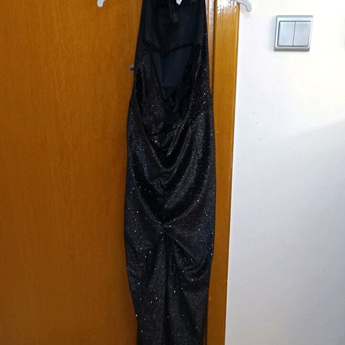 Terranova black one-piece jumpsuit with glitter like new, size XS