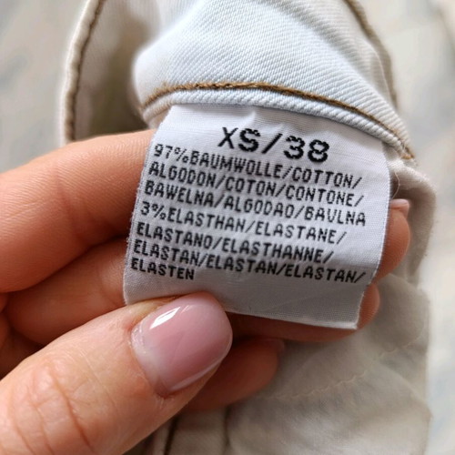 Jeans used with rips in straight leg, XS, white turquoise