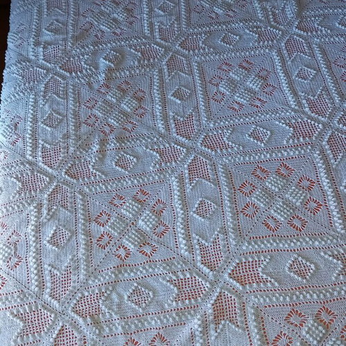 Handmade knitted blanket new with 2 decorative knitted covers
