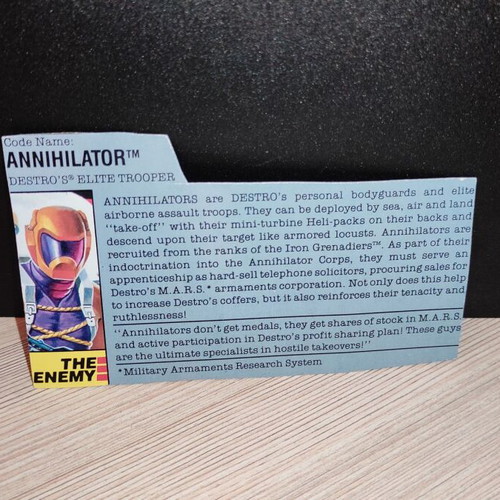 G.I.JOE Annihilator (v1) 1989 action figure used, complete with accessories